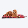 HUFT Personalised Checkered Cuddle Mat For Dog & Cat - Red & Black - Heads Up For Tails