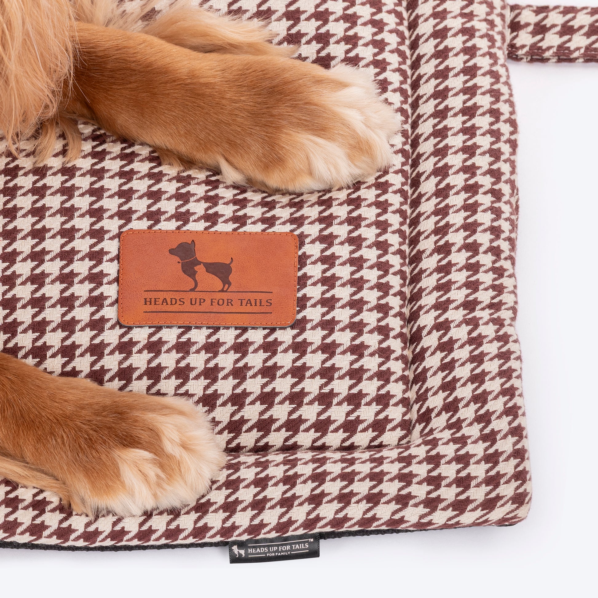 HUFT Cookie Houndstooth Mat For Dog - Brown - Heads Up For Tails
