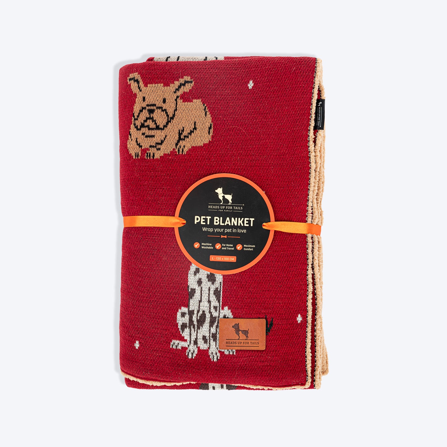 HUFT Bloom Buddies Blanket For Dog & Cat - Red - Heads Up For Tails