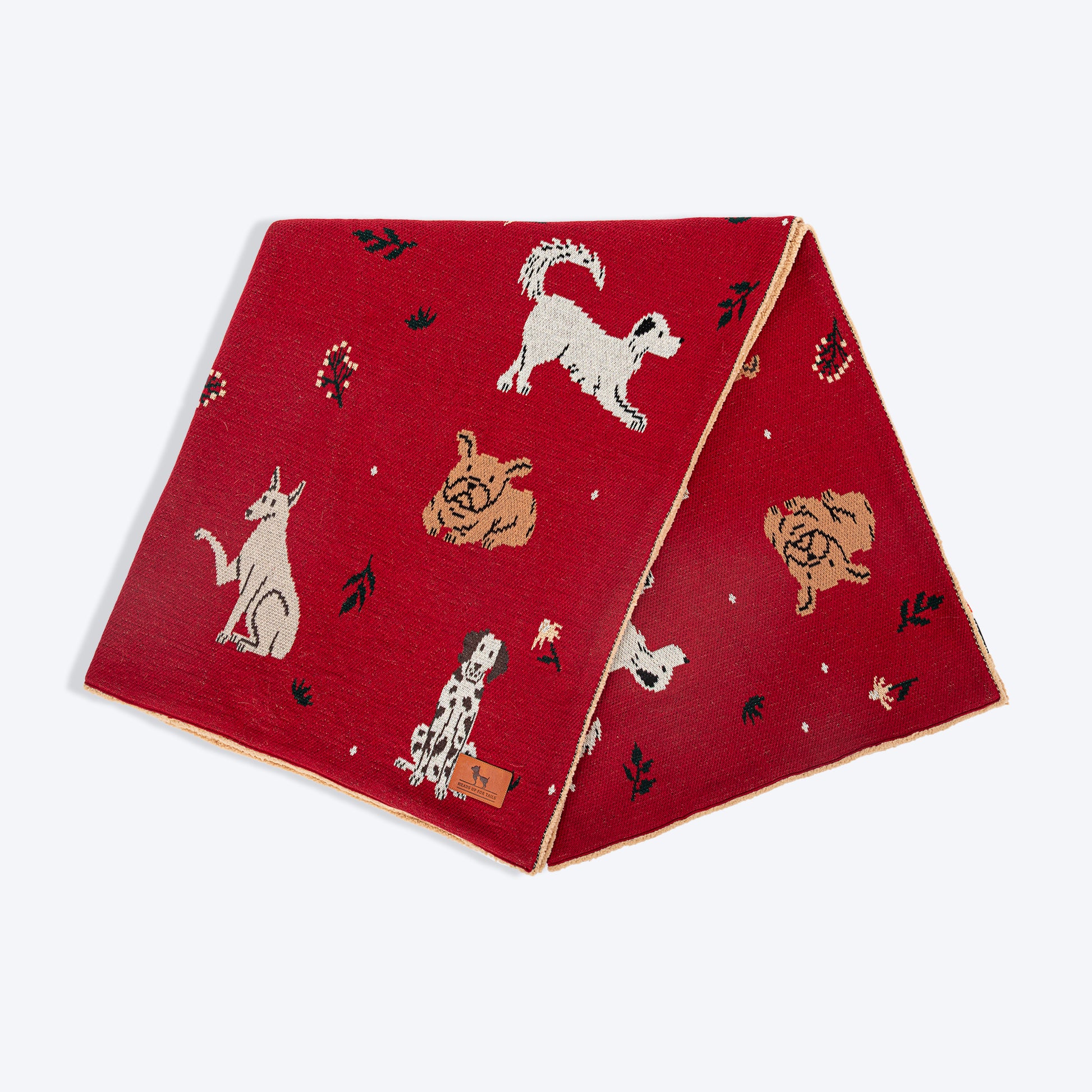 HUFT Bloom Buddies Blanket For Dog & Cat - Red - Heads Up For Tails