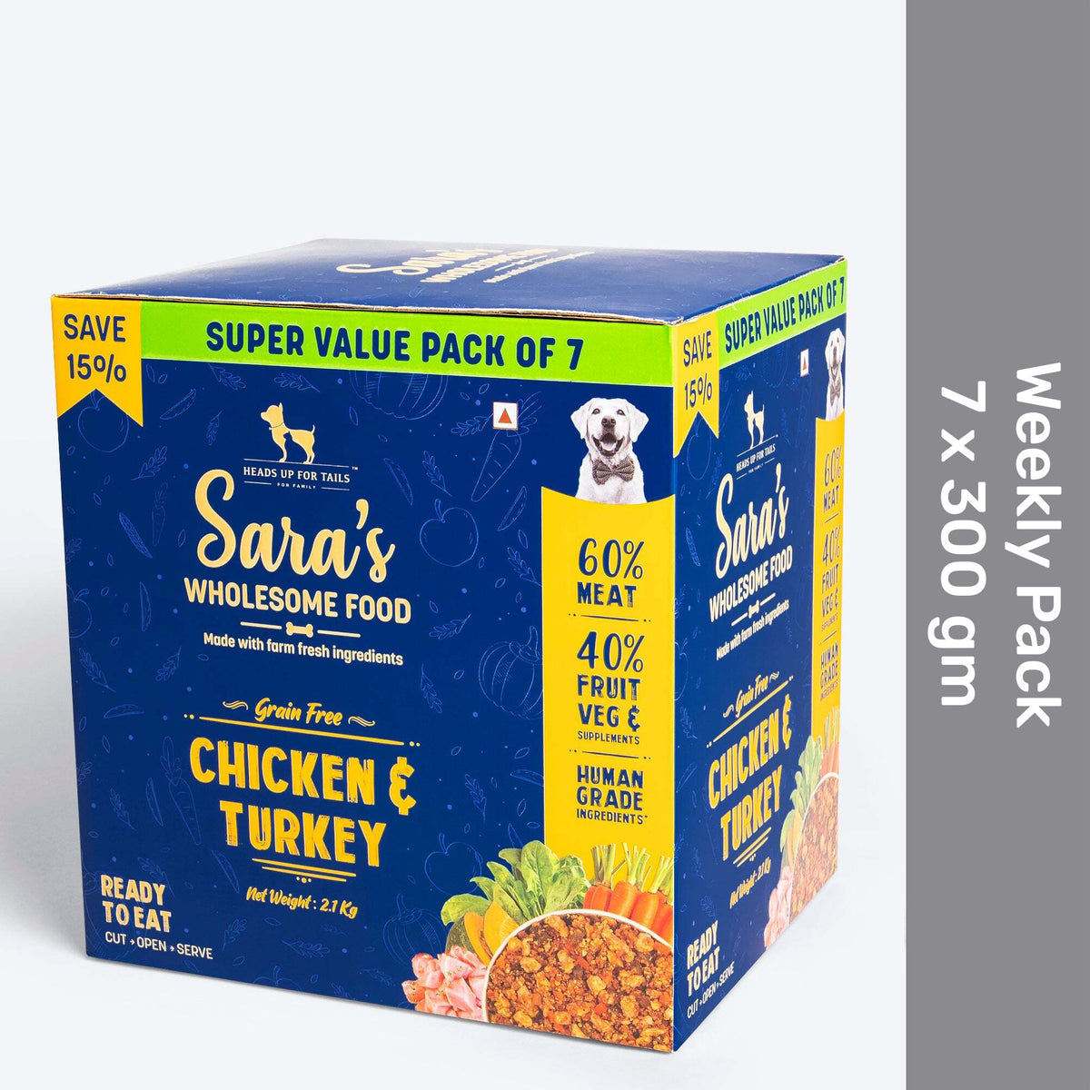 Sara's Wholesome Grain-Free Chicken & Turkey Dog Wet Food - Weekly Pack