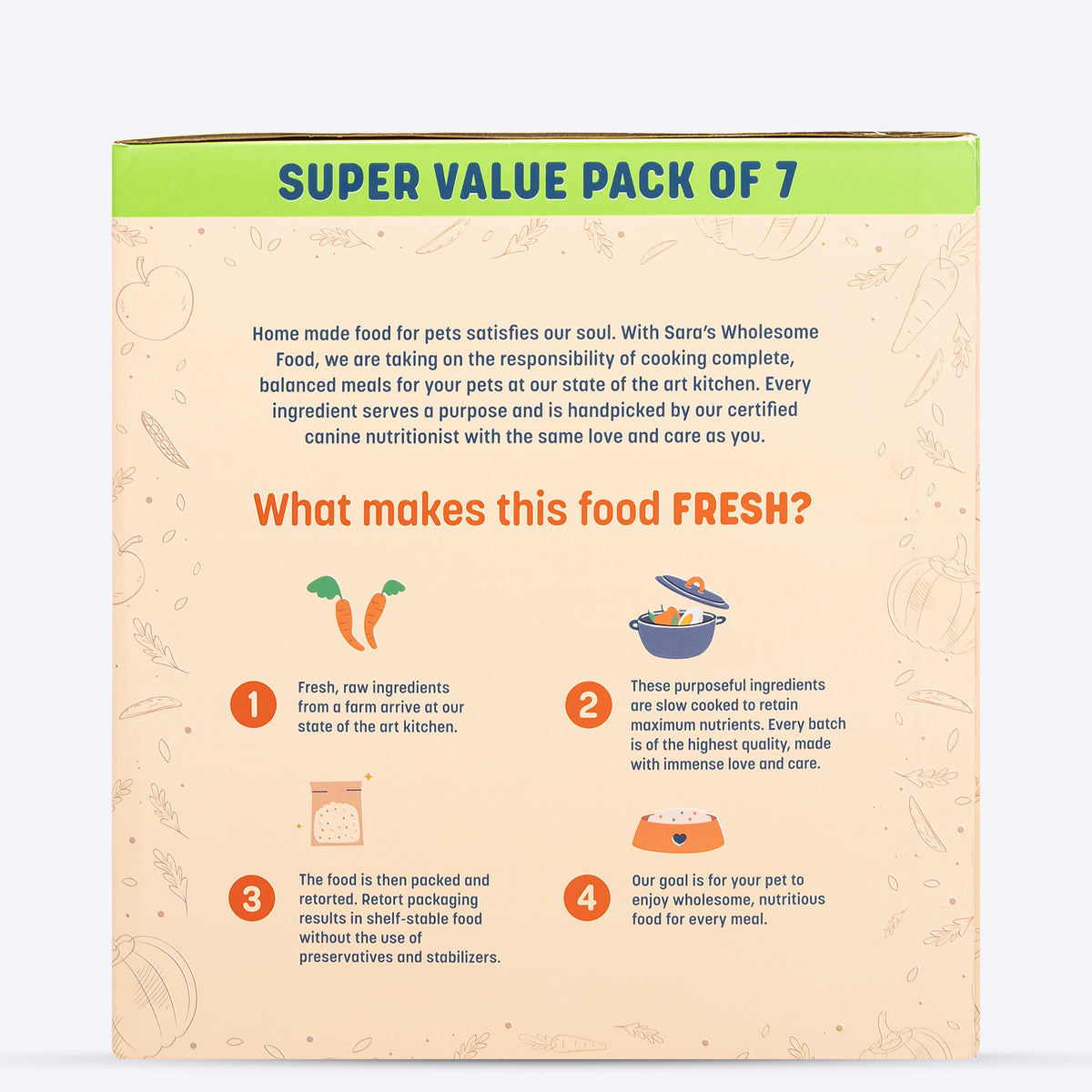 Sara's Wholesome Classic Chicken and Brown Rice Dog Food, 7 x 300g pack, made with farm-fresh ingredients.