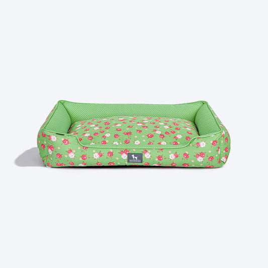 HUFT Pastel Petals Lounger Dog Bed - Pastel Green - Heads Up For Tails