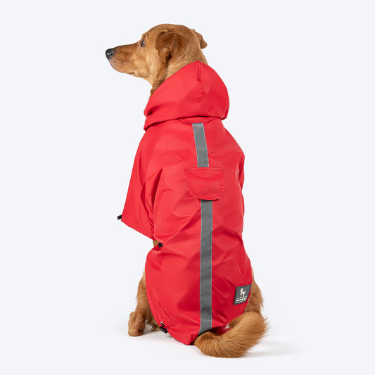 HUFT Magical Mist Raincoat With Harness Opening For Dog - Red