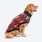 TLC Argyle Sweater For Dog - Red & Navy