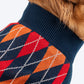 TLC Argyle Sweater For Dog - Red & Navy