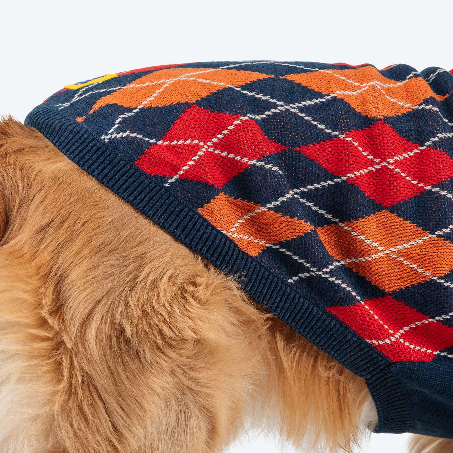 TLC Argyle Sweater For Dog - Red & Navy