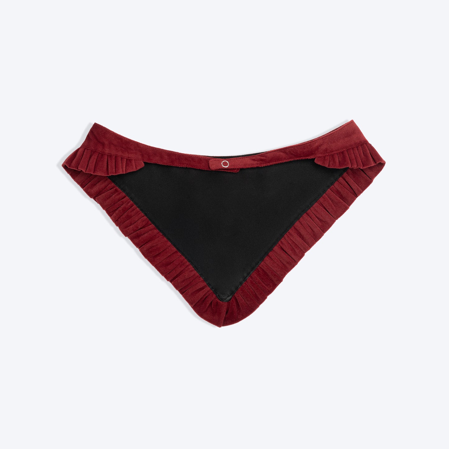 HUFT Personalised Pawfectly Frilled Luxe Velvet Bandana For Dog - Maroon