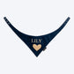 HUFT Personalised Pawfect Love Luxe Velvet Bandana For Dog - Navy Blue