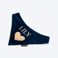 HUFT Personalised Pawfect Love Luxe Velvet Bandana For Dog - Navy Blue