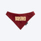 HUFT Personalised Snuggle Patch Luxe Velvet Bandana For Dog & Cat - Maroon