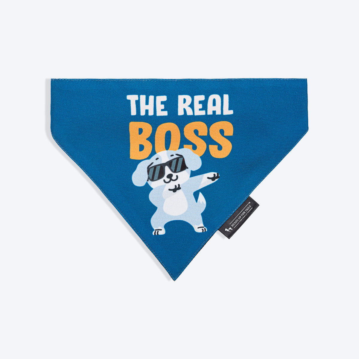 HUFT The Real Boss Bandana For Dog - Blue - Heads Up For Tails