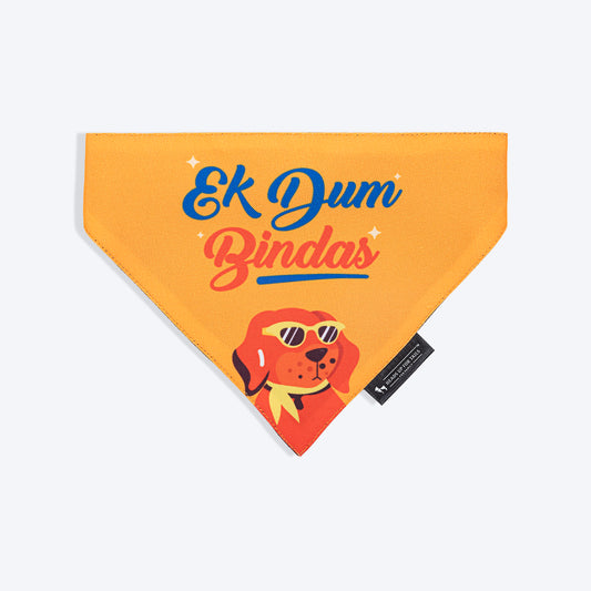 HUFT Ek Dum Bindas Bandana For Dog - Yellow