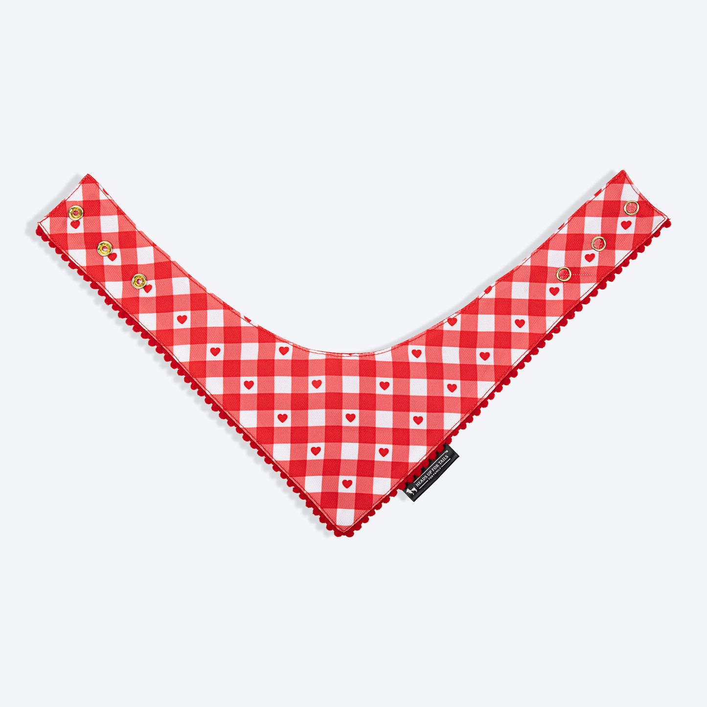 HUFT Jingle Hearts Scarf For Pets - Red & White