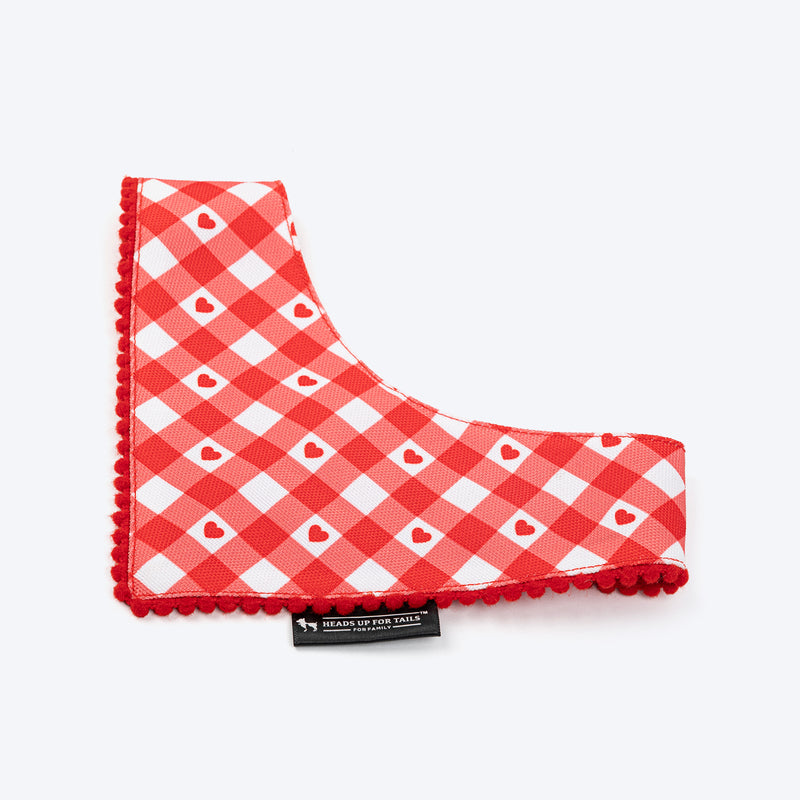 HUFT Jingle Hearts Scarf For Pets - Red & White - Heads Up For Tails