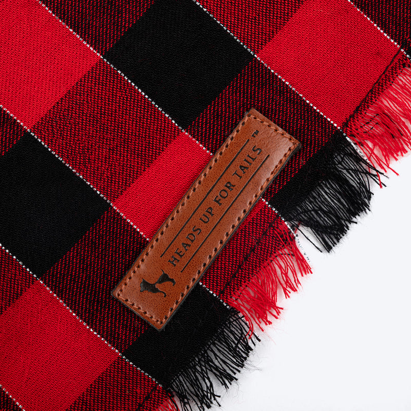 HUFT Holly Jolly Bandana For Dog - Red & Black - Heads Up For Tails