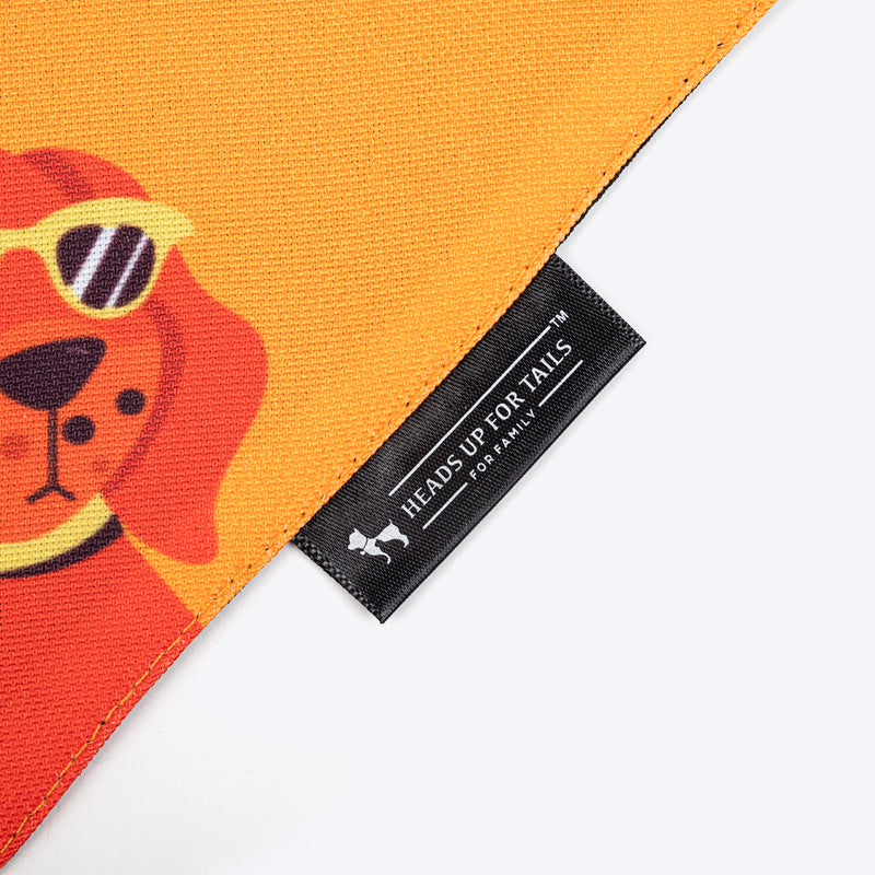 HUFT Ek Dum Bindas Bandana For Dog - Yellow - Heads Up For Tails