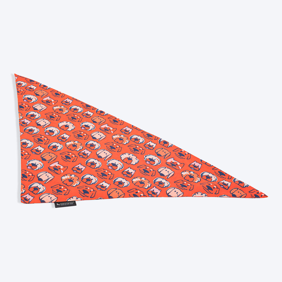 HUFT Pupper Parade Knot Bandana For Dog - Orange - Heads Up For Tails