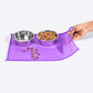 HUFT Anti Spill Rectangle Bowl Mat For Dog & Cat - Violet