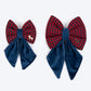 HUFT Jingle Joy Bow Tie For Dog - Red & Navy