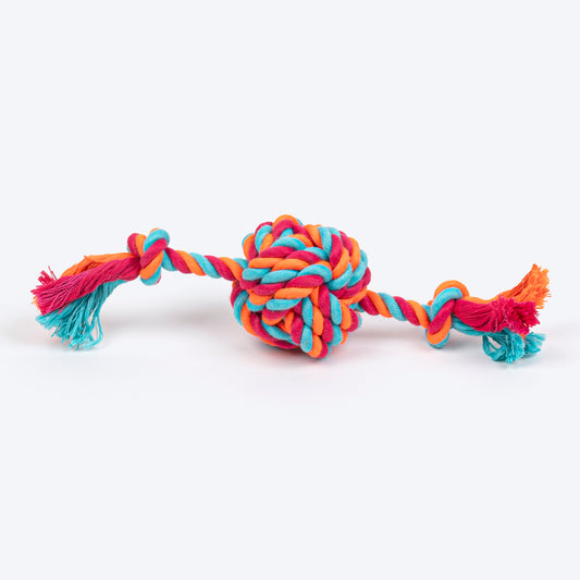 HUFT Tuggables Rope Toy For Dog - Orange & Maroon