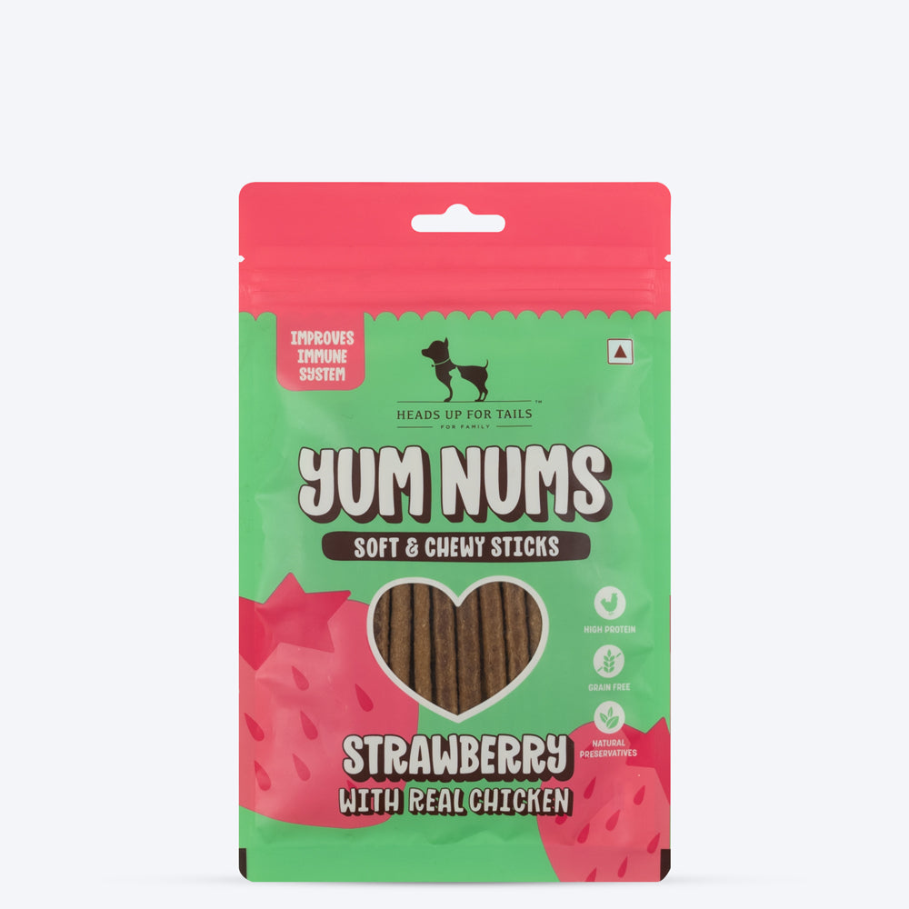 HUFT Yum Nums: Real Chicken & Fruity Soft Sticks Treat Combo For Dog - 225 gm (Each 75g)