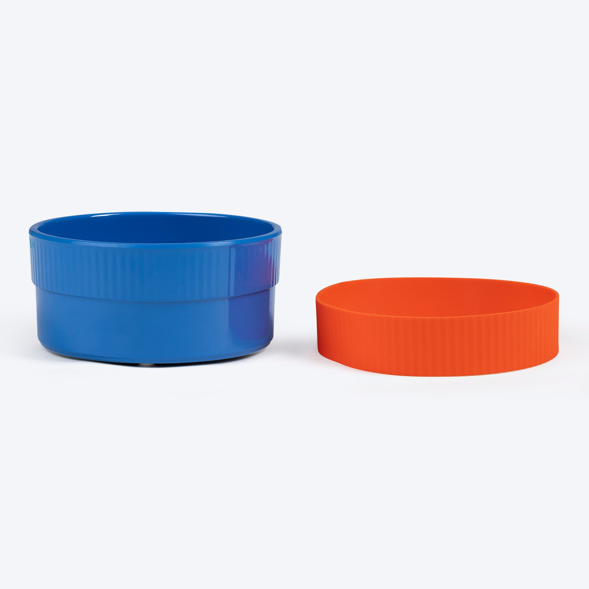 HUFT Dual Color Fun Melamine Bowl For Pets (Blue & Orange) - Heads Up For Tails