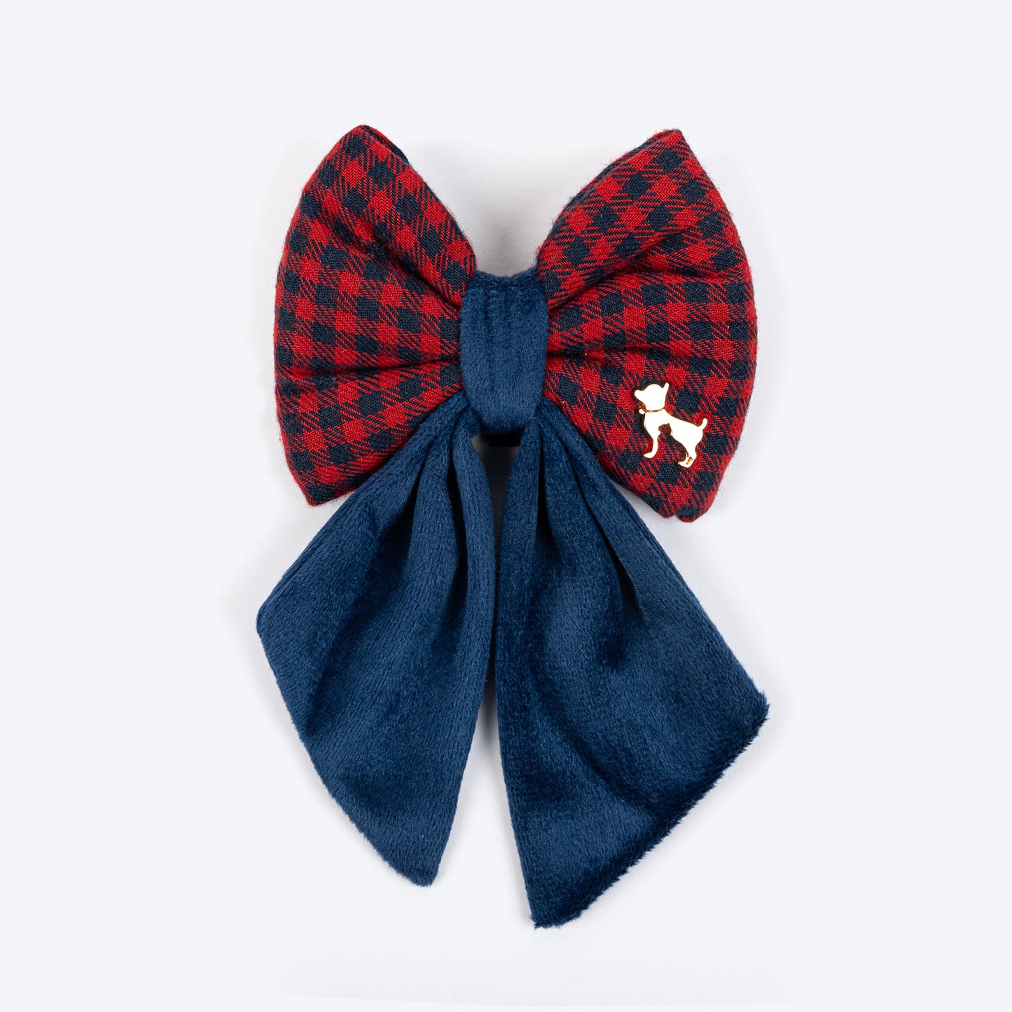 HUFT Jingle Joy Bow Tie For Dog - Red & Navy