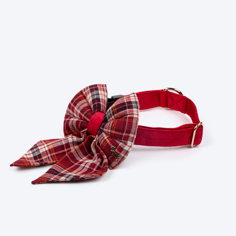 HUFT Tinsel Joy Collar With Bow Tie For Dog - Multicolour - Heads Up For Tails