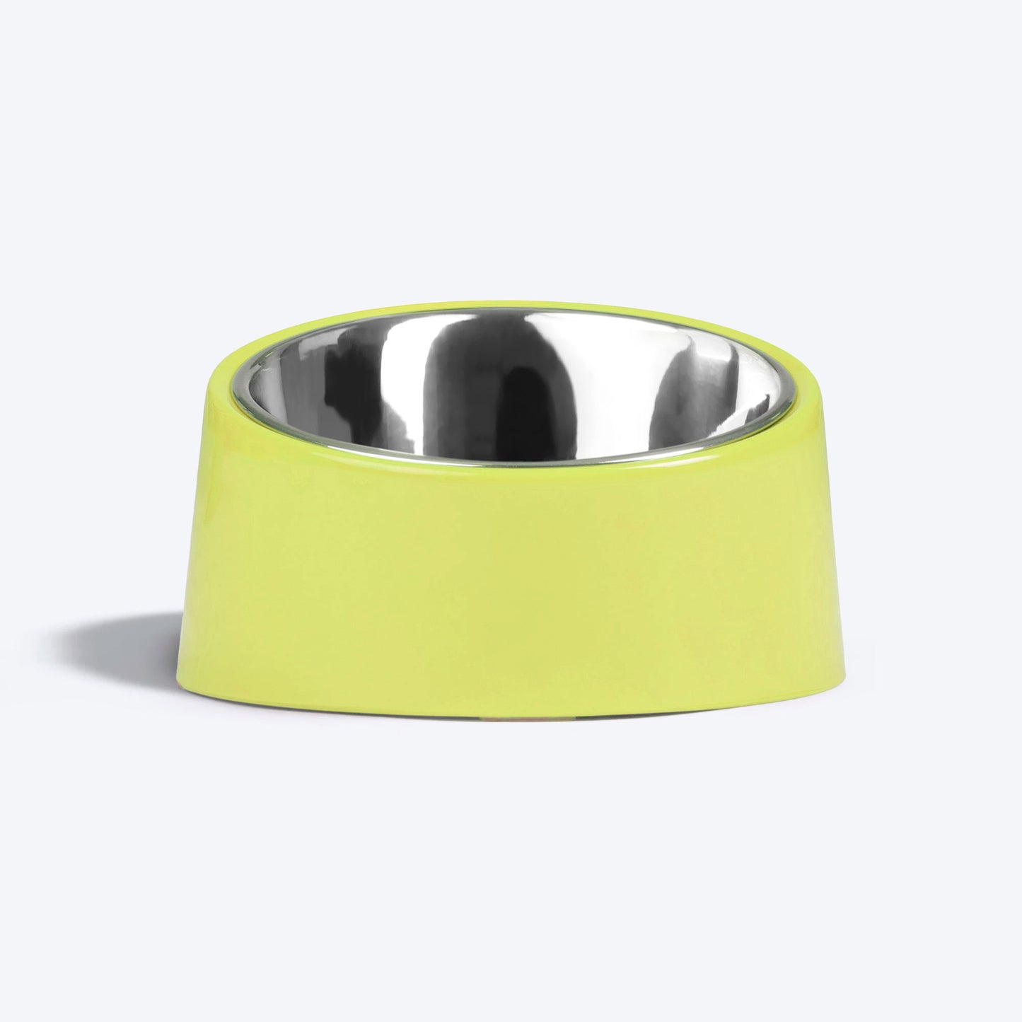 HUFT Slant Melamine Bowl For Pets (Neon Green) - Heads Up For Tails