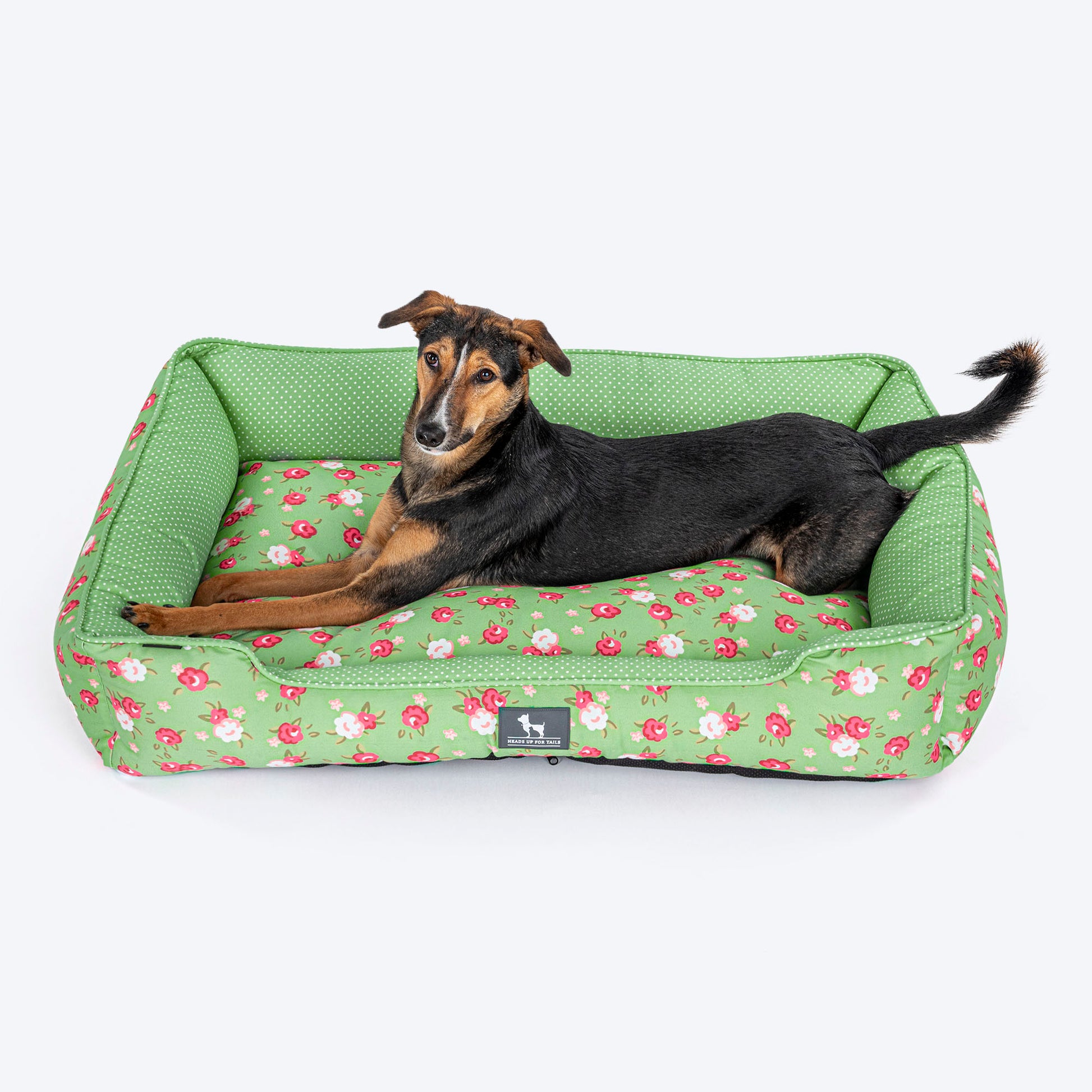 HUFT Pastel Petals Lounger Dog Bed - Pastel Green - Heads Up For Tails