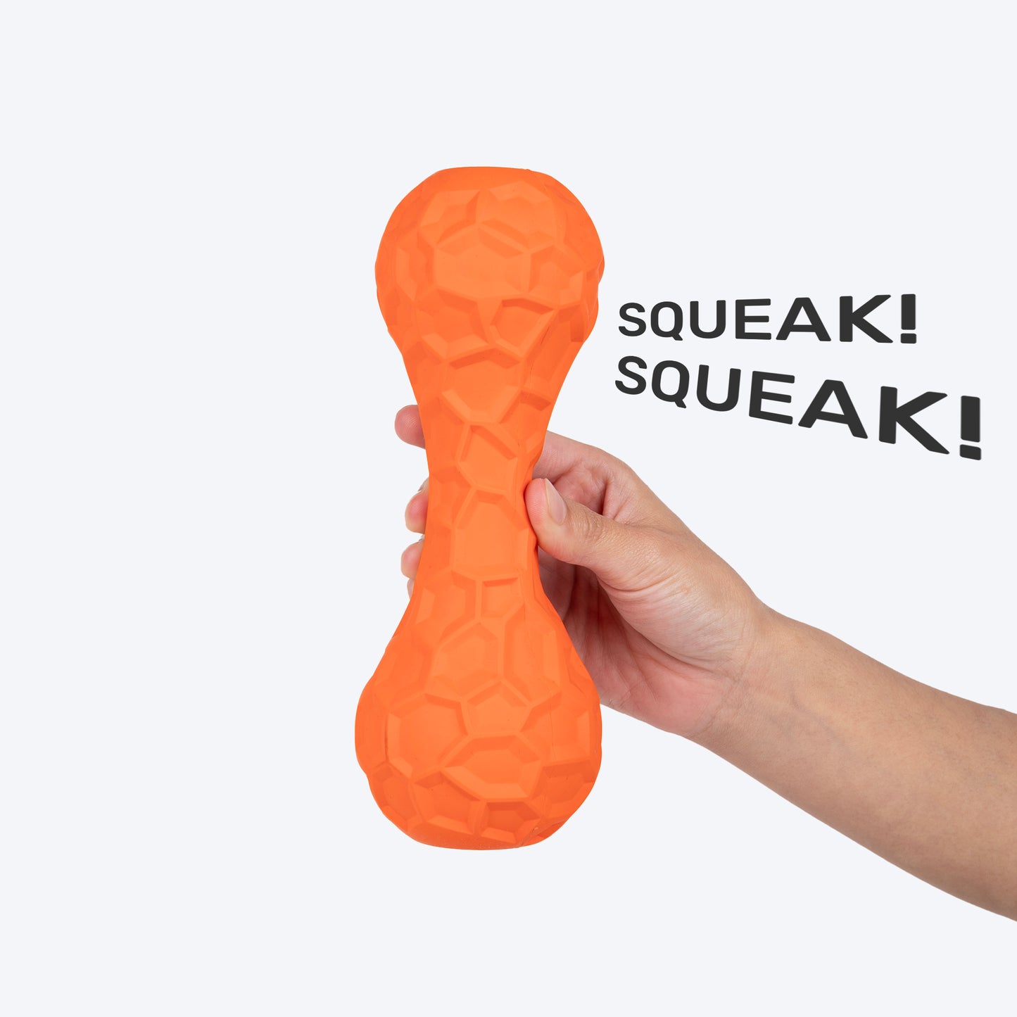 HUFT Squeaky Chew Toy For Dog - Orange - Heads Up For Tails