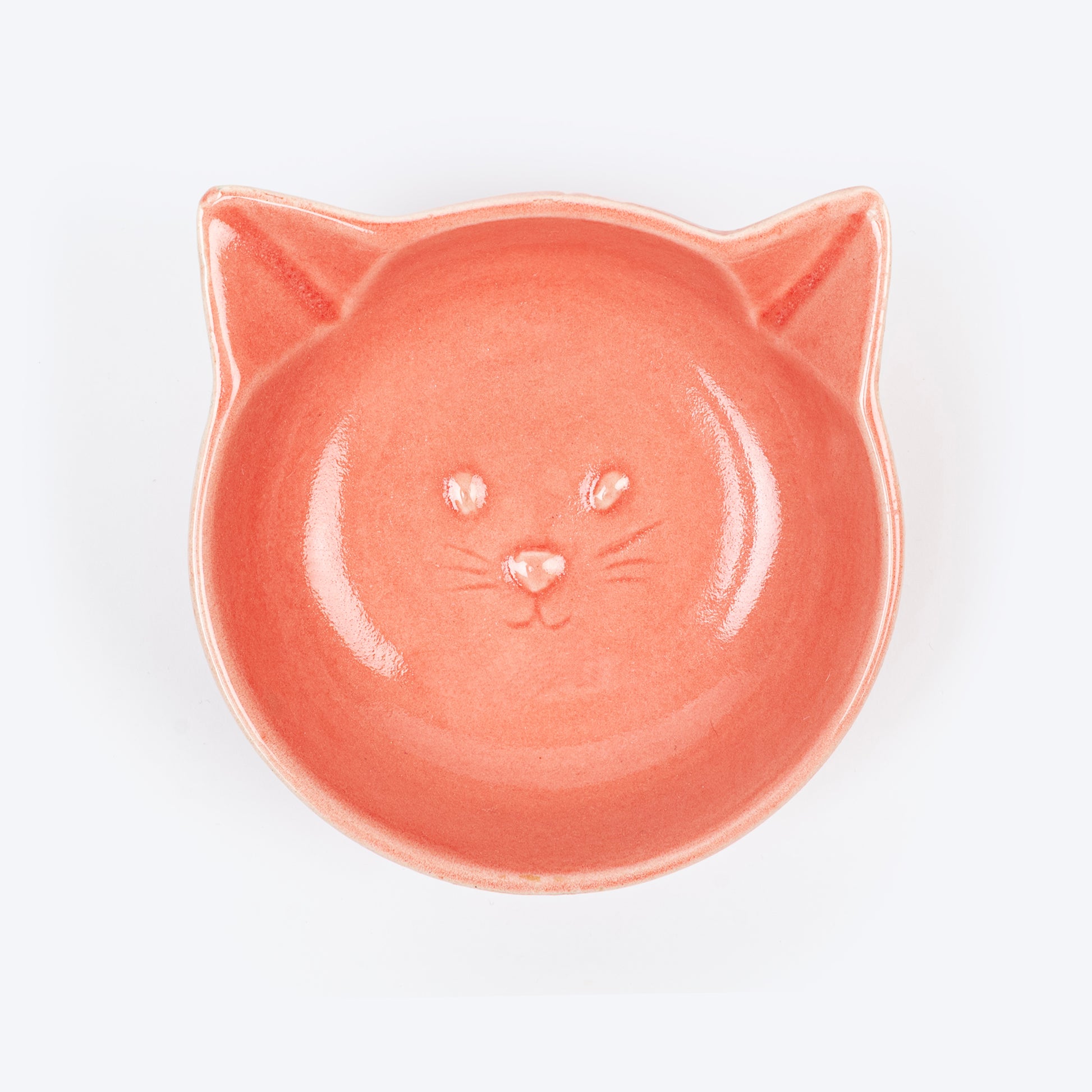 HUFT Mewmeal Ceramic Bowl For Cat - Coral - Heads Up For Tails
