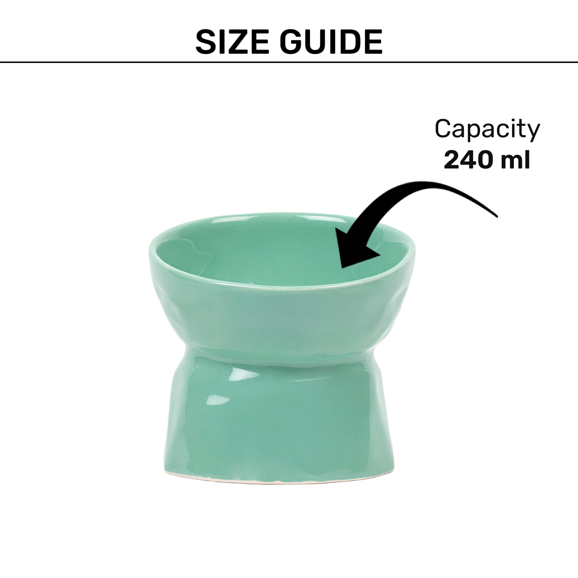 HUFT Furfeast Ceramic Bowl For Cat - Mint Green - Heads Up For Tails