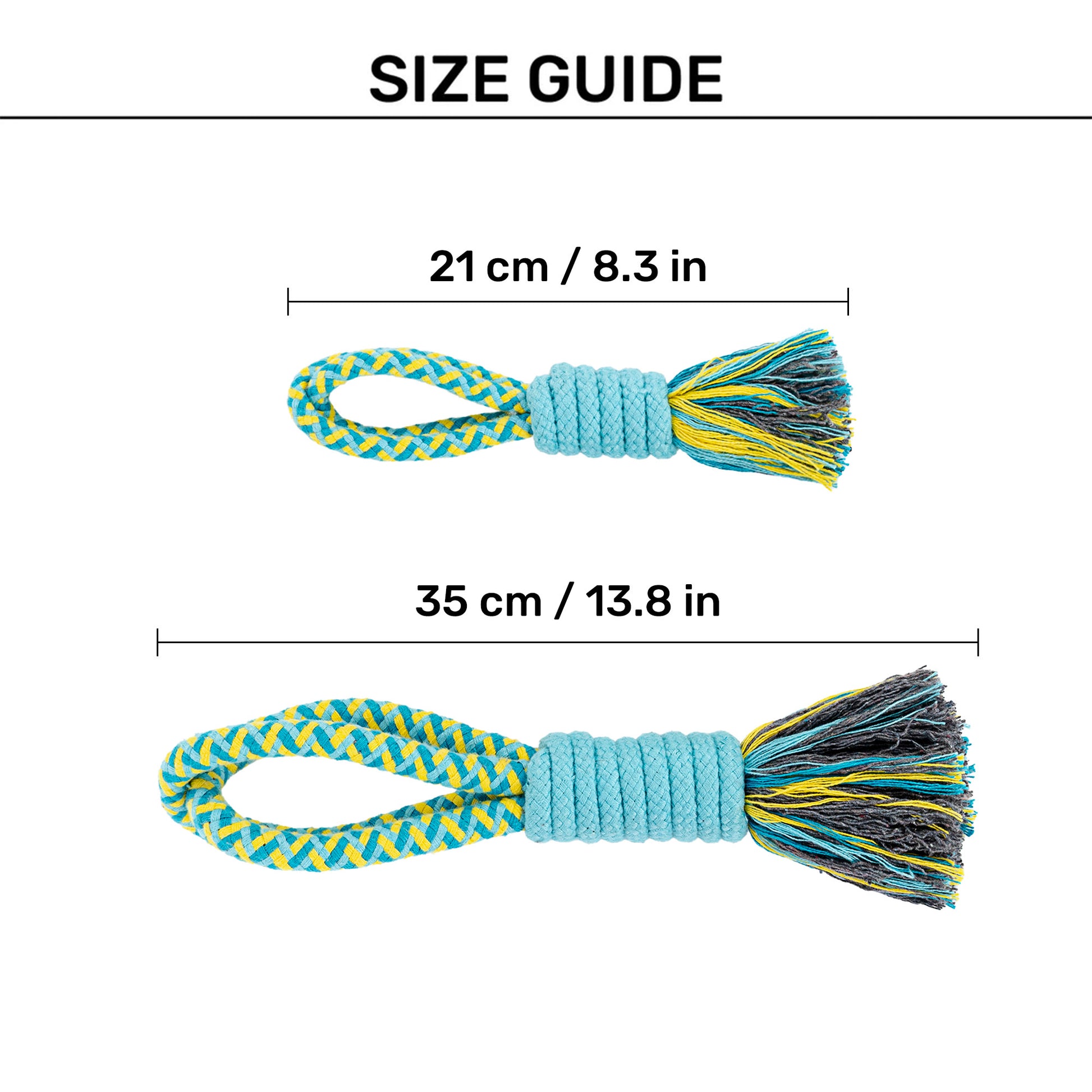 Dash Dog Toss 'n Twirl Rope Toy For Dog - Blue & Yellow - Heads Up For Tails