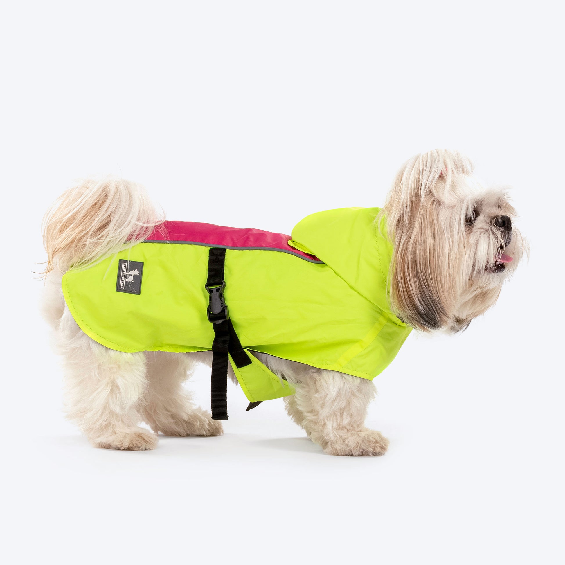 HUFT Neon Shower Dog Raincoat - Neon Green & Pink - Heads Up For Tails