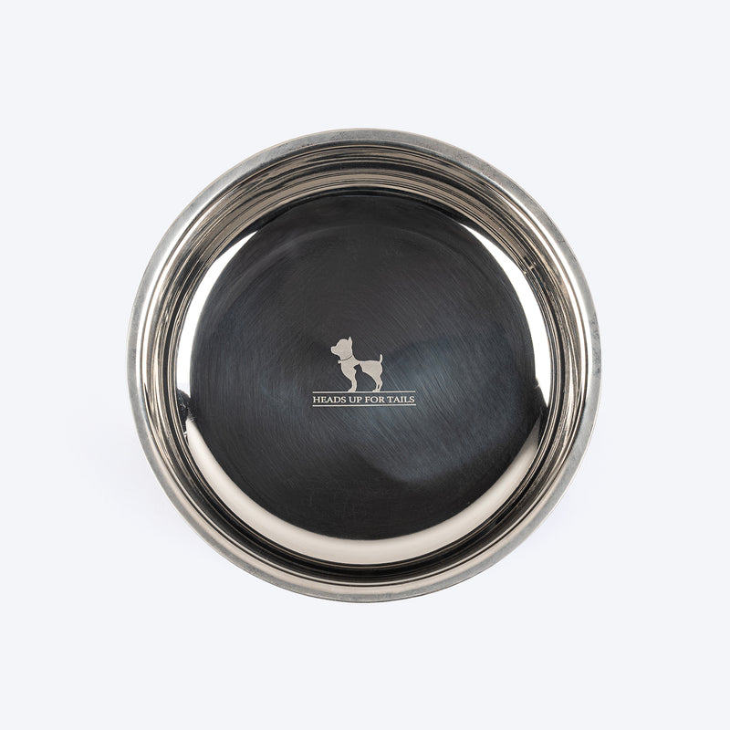 HUFT Golden Dazzle Embossed Steel Bowl For Dog - Gold - Heads Up For Tails