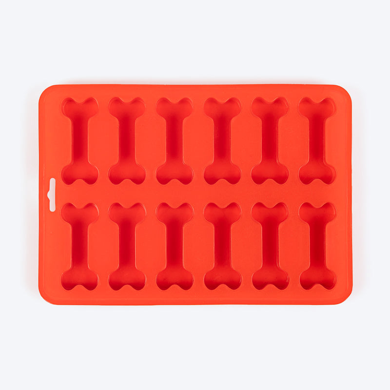 HUFT Silicone Bone Ice Tray For Dog & Cat - Red - Heads Up For Tails