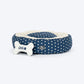 HUFT Personalised Polka Paws Fur Donut Bed For Dog & Cat - Navy
