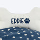 HUFT Personalised Polka Paws Fur Donut Bed For Dog & Cat - Navy
