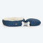 HUFT Personalised Polka Paws Fur Donut Bed For Dog & Cat - Navy