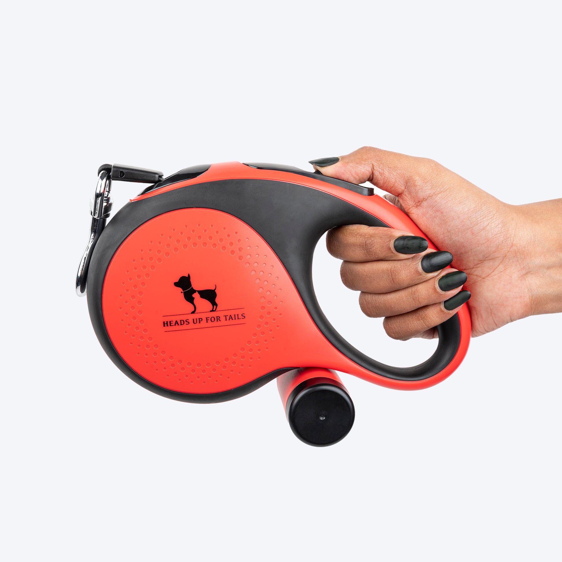 HUFT Retractable Leash With Poop Bag Dispenser For Dog Red