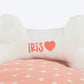 HUFT Personalised Polka Paws Fur Donut Bed For Dog & Cat - Peach