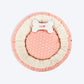 HUFT Personalised Polka Paws Fur Donut Bed For Dog & Cat - Peach