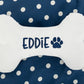 HUFT Personalised Polka Paws Fur Donut Bed For Dog & Cat - Navy