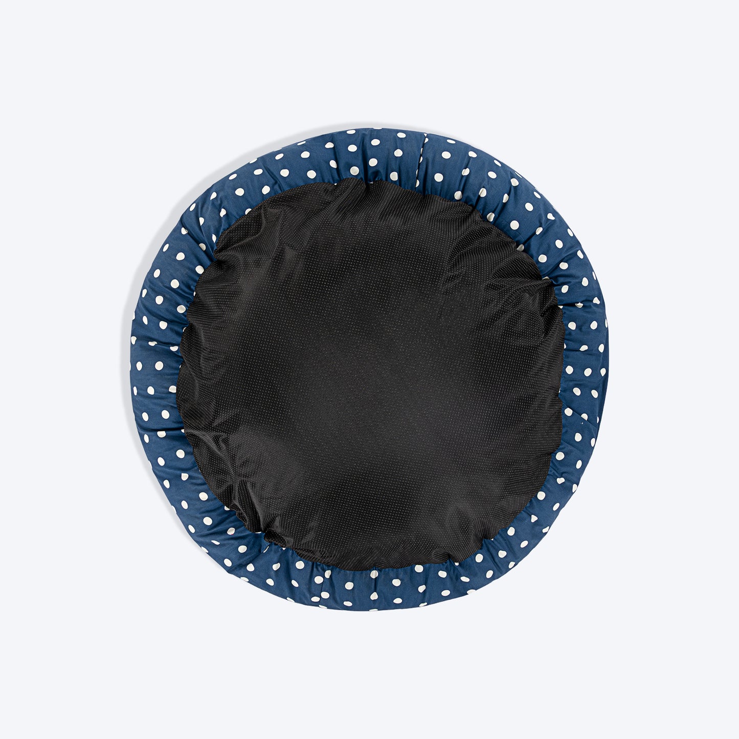 HUFT Personalised Polka Paws Fur Donut Bed For Dog & Cat - Navy