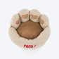 HUFT Personalised Paw Cuddle Cloud Bed For Cat & Puppy - Ivory & Brown