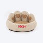 HUFT Personalised Paw Cuddle Cloud Bed For Cat & Puppy - Ivory & Brown