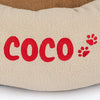 HUFT Personalised Paw Cuddle Cloud Bed For Cat & Puppy - Ivory & Brown - Heads Up For Tails