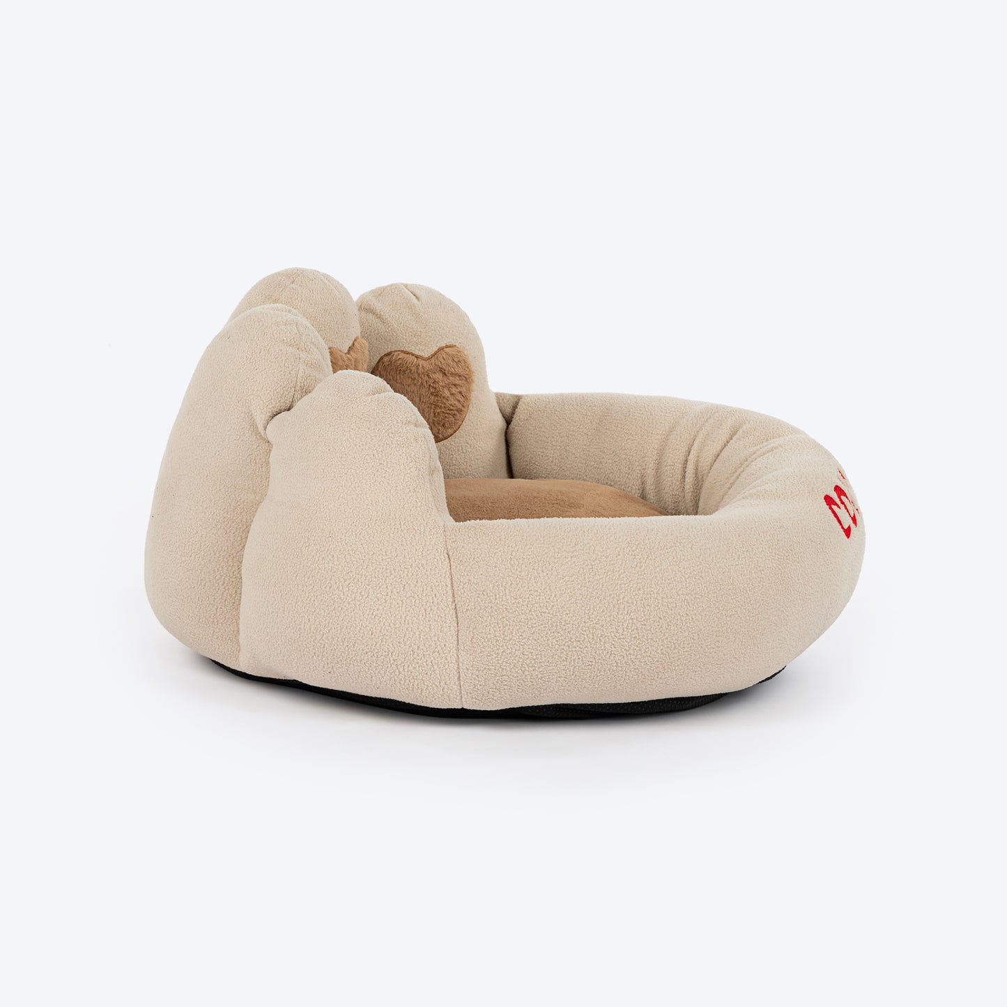 HUFT Personalised Paw Cuddle Cloud Bed For Cat & Puppy - Ivory & Brown